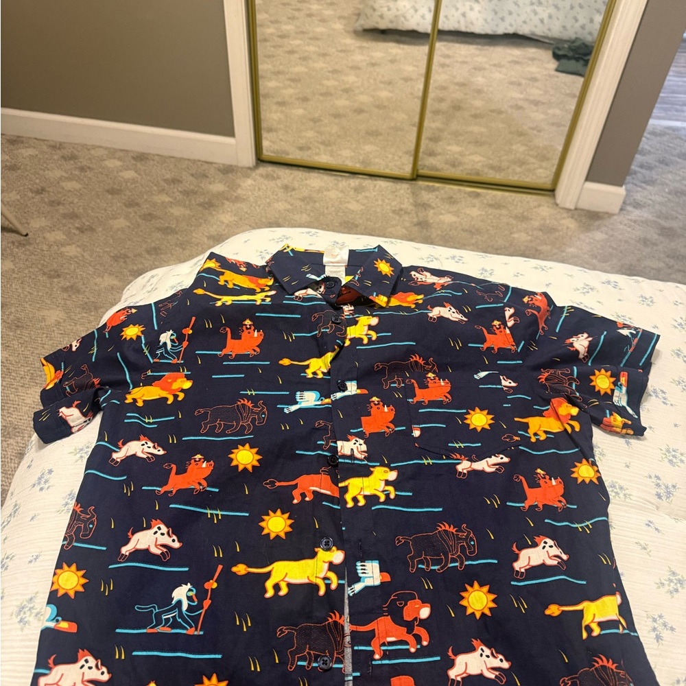 Men's Navy Animal Print Shirt
